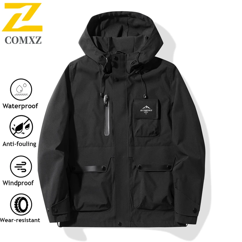 2025 Men's Windproof Jacket Autumn Retro Single Layer Thin Waterproof Work Jackets Camping Fishing Windbreakers chaquetas hombre