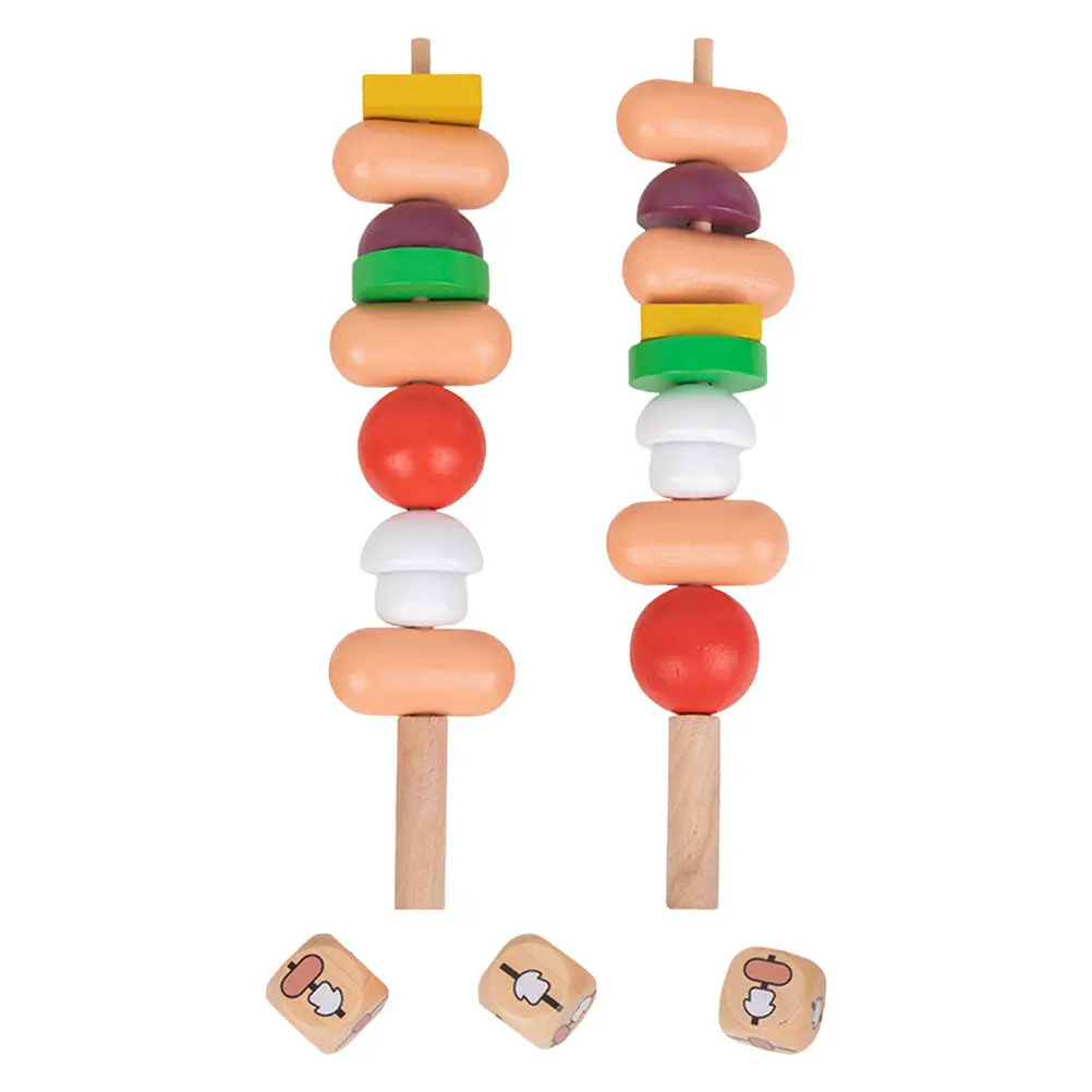 

1Set Wooden Barbecue Skewers Creative Playhouse Simulation Early Education Fun Role Pretend Bbq Skewers Cognitive