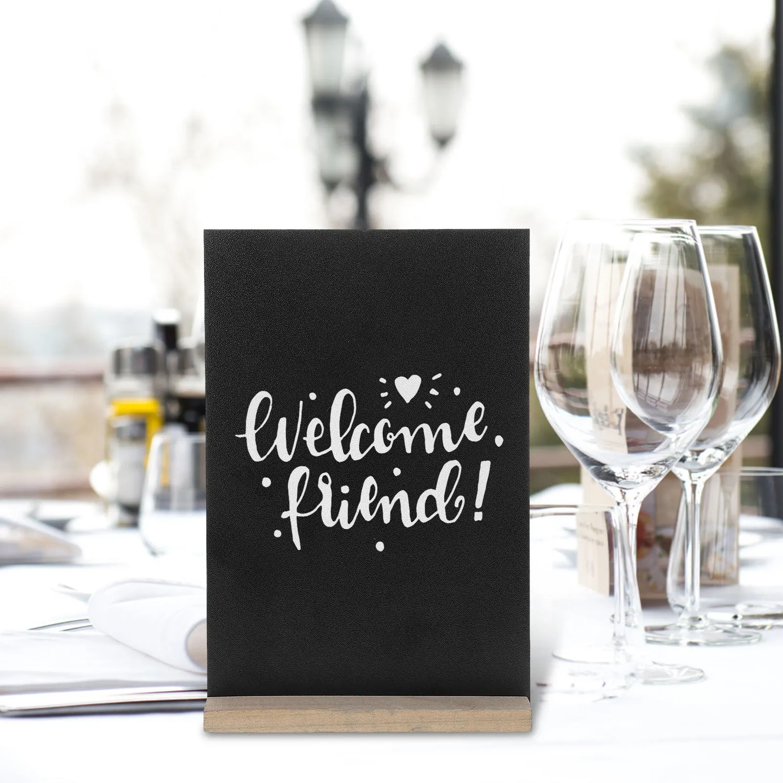 1pc Wooden Small Chalkboard Double-Sided Writable For Wedding Party Food Label Restaurant Sign Home Office Decoration Message