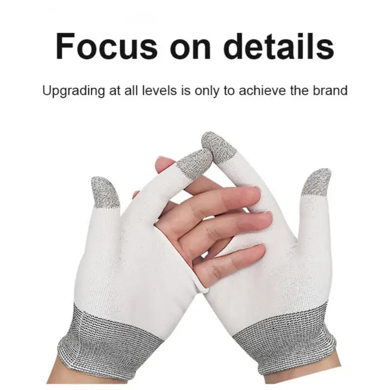 

Two-finger Gaming Finger Sleeves Mobile Game Gloves Sweat-proof Touch Screen Finger Cots Seamless for Mobile Game Controllers