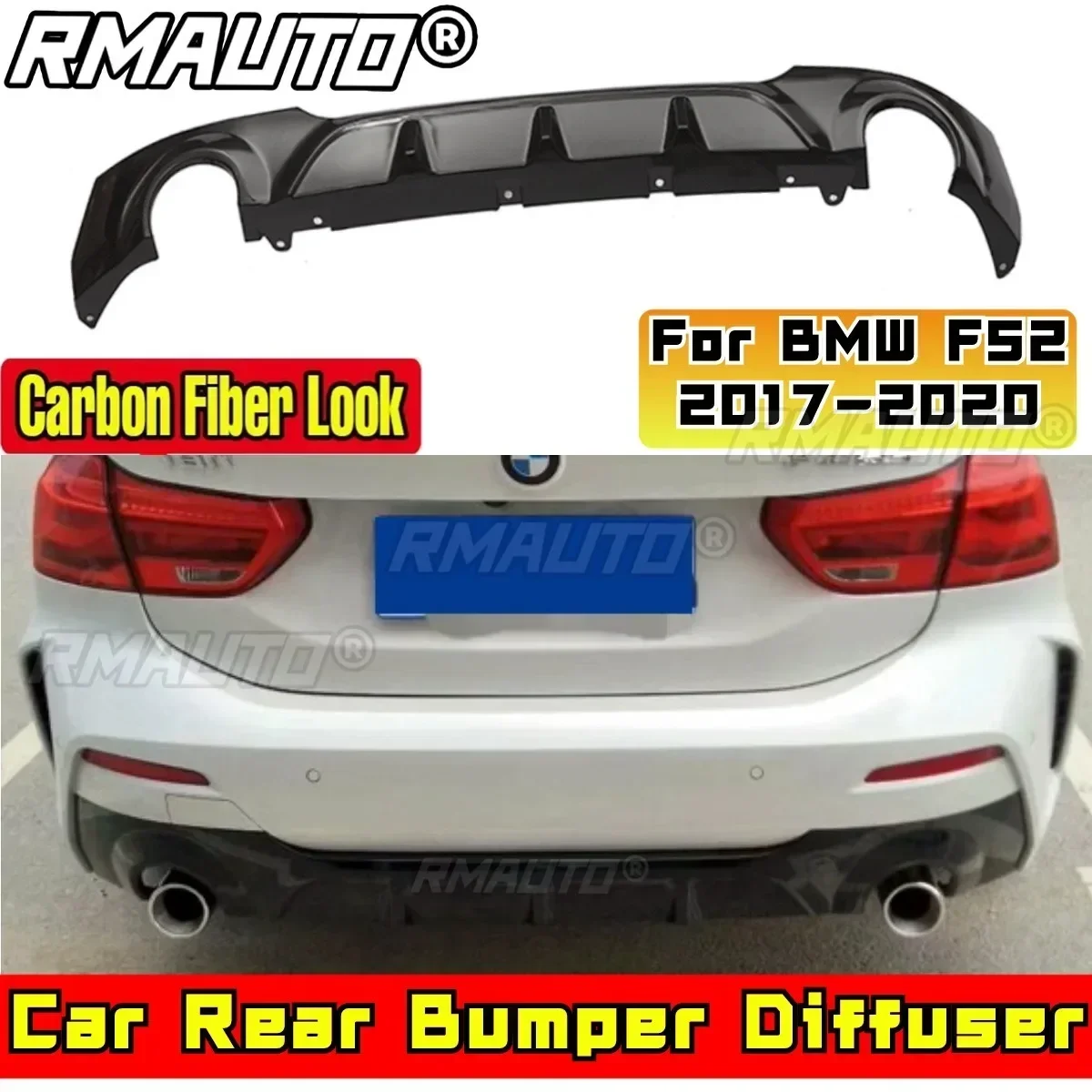 For BMW F52 2019-2022 Car Accessories BMW F52 Car Rear Bumper Lip Splitter Carbon Fiber Look MP Style Diffuser Spoiler Body Kit