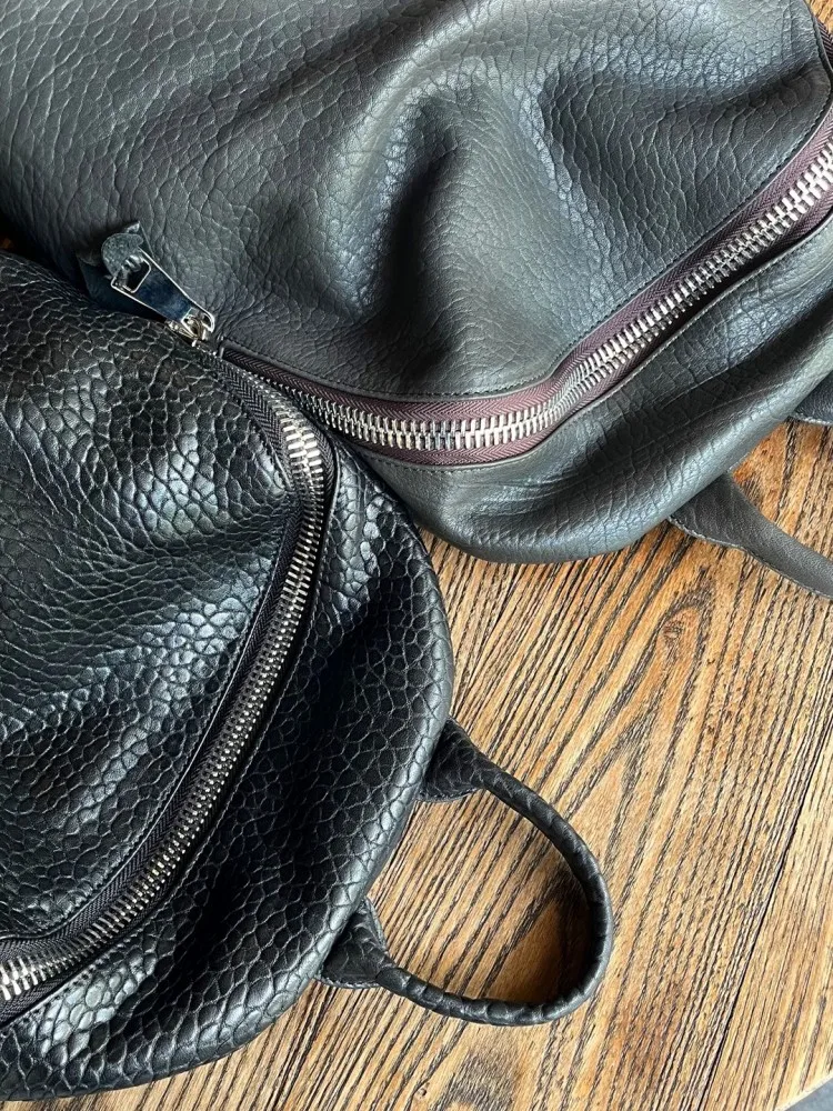 Soft Natural Sheepskin Casual Backpack Unisex Zip Office Work Versatile Genuine Leather Backpacks Male Korean Style Harajuku Bag view 4