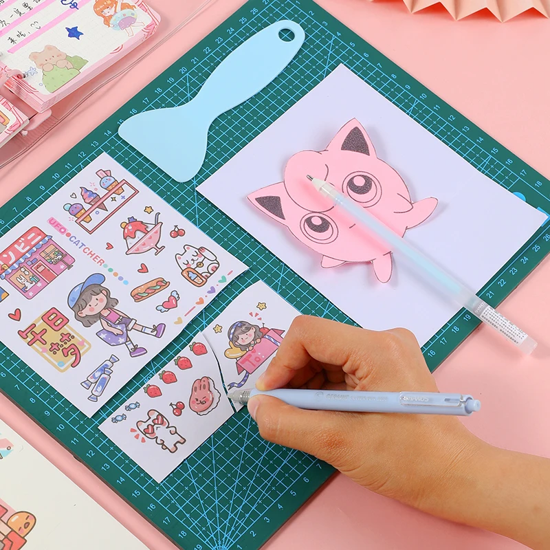 4pcs Precision Craft Tool Kit Precision Craft Utility Knife Tweezers Shovels Glue Pens for Cutting, lettering, splicing, emboss,