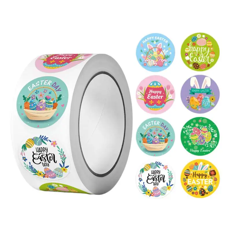 500 pezzi adesivi coniglietto pasquale felice carino uovo di pasqua etichetta adesiva autoadesiva festa di Pasqua regali per bambini borsa scatola etichette decorative