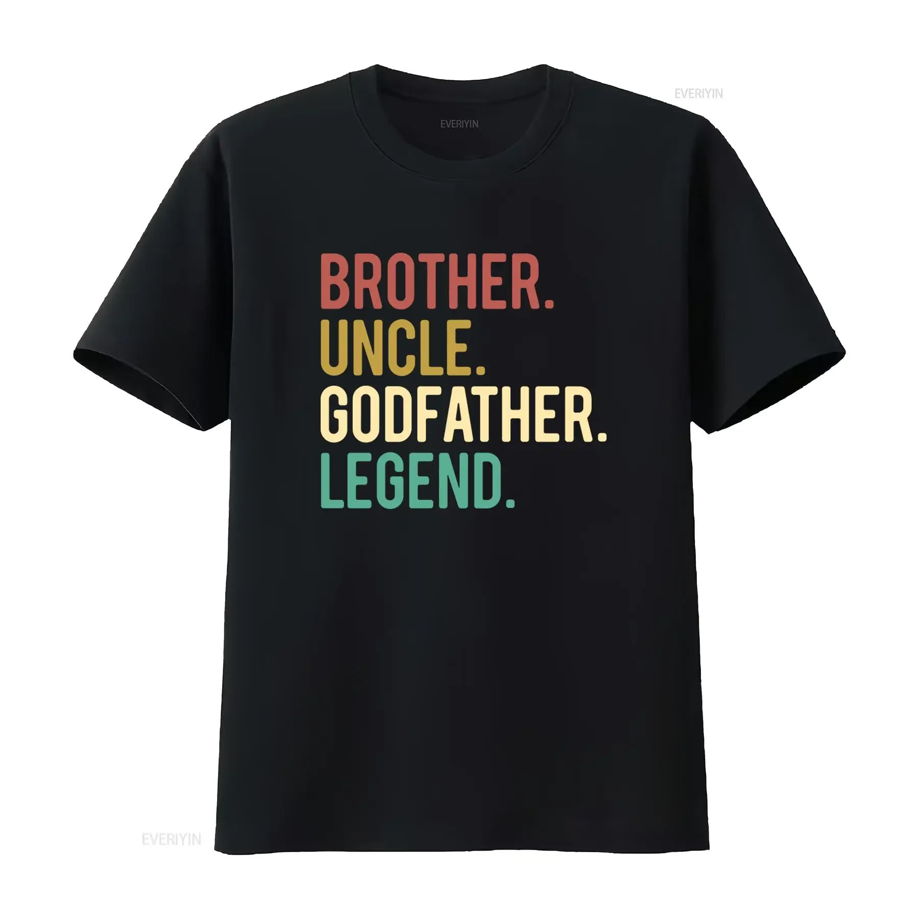 Brother Uncle Godfather Legend T Shirt For Father's Day Family Relationship Theme  vintage Washed Top For Everyday Wear Stylish