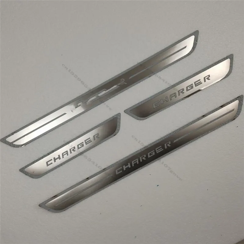 Ultrathin Stainless Steel Door Sill Scuff Plate Articlefor For 2011-2020 2021 DODGE CHARGER Door Sill Protectors Cover