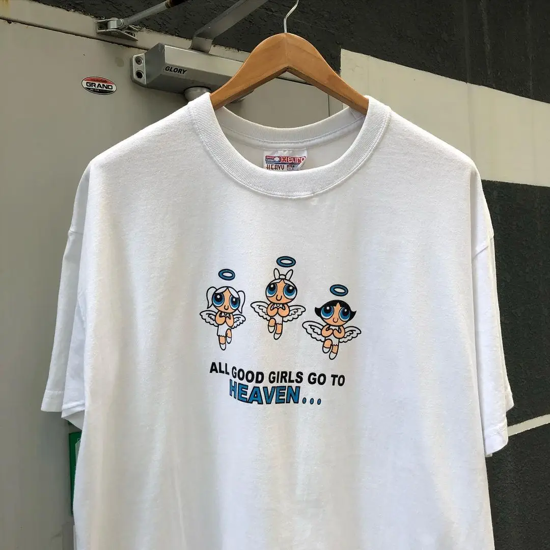 تي شيرت كلاسيكي من القطن الخالص بأكمام قصيرة يسمح بمرور الهواء للفتيات الكرتونية بتصميم شفاف كاجوال فضفاض مناسب للصيف