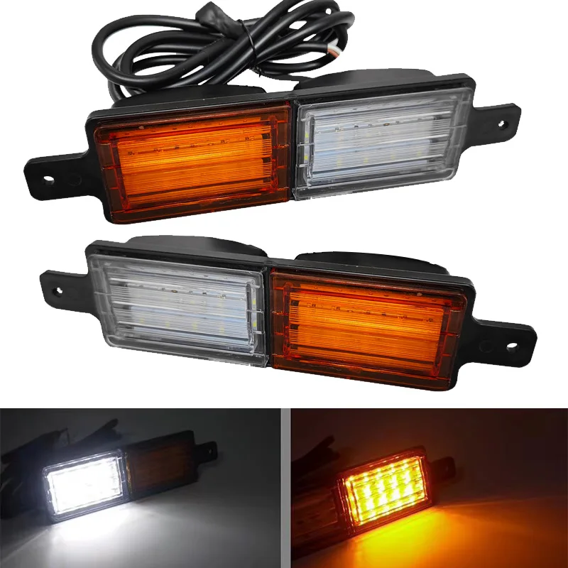 2 قطعة مؤشر LED للشاحنة مصباح بارك العالمي 30 LED Bullbar المؤشر الأمامي الجانب ماركر مصباح المصد الأمامي مصباح إيقاف السيارة