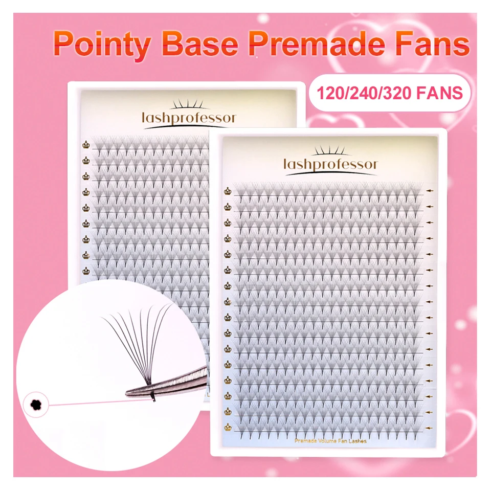Gotowe przedłużanie rzęs Volume Lashes Pointy Base 16 rzędów 3D/4D/6D/8D/10D/12D Pointy Sharp Stem 320 wentylatorów Cena fabryczna Cilios