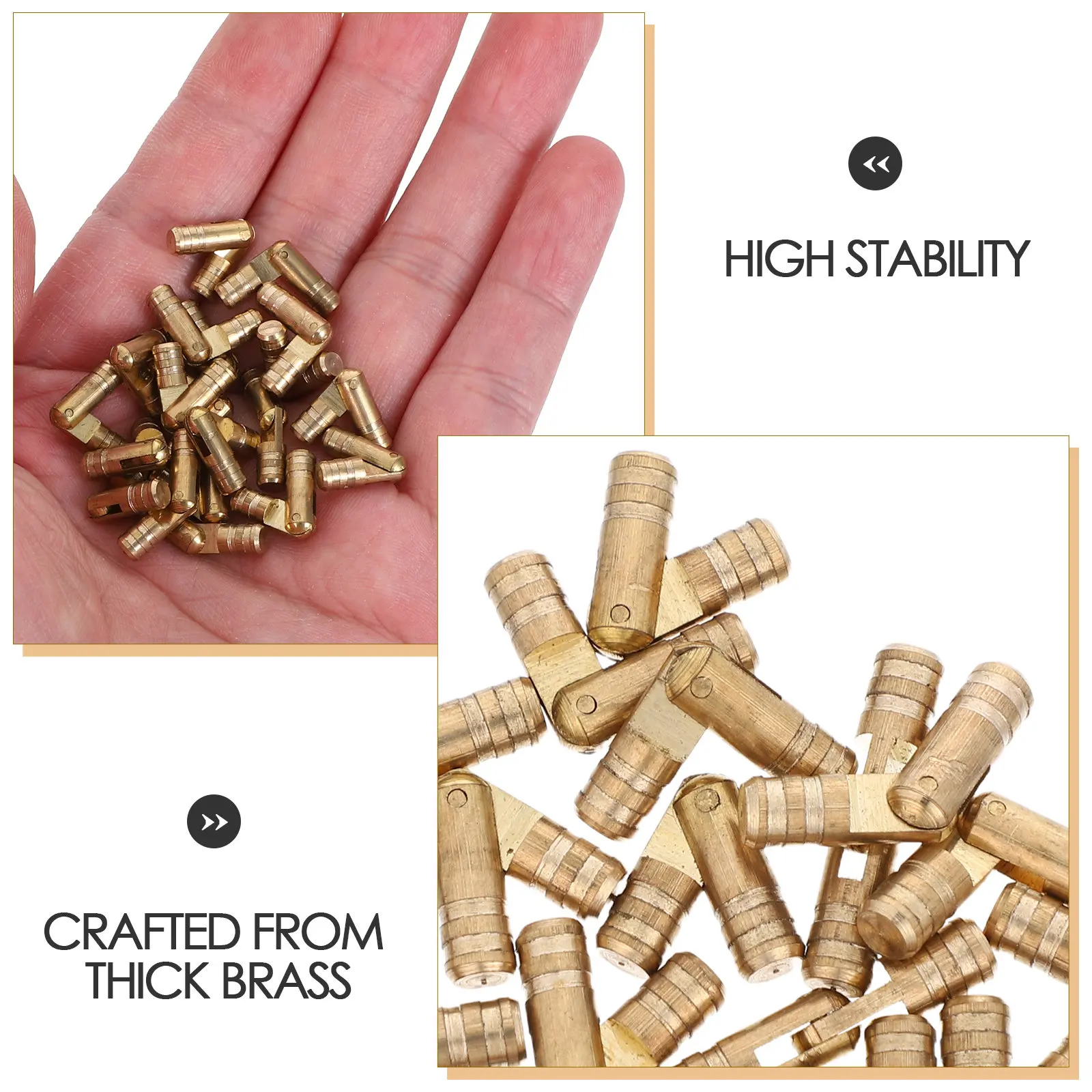 

20Pcs Hidden Hinges Brass Cylindrical Concealed Hinge 20x4mm for Small Woodworking Jewelry Case Invisible Door Cabinet Closure