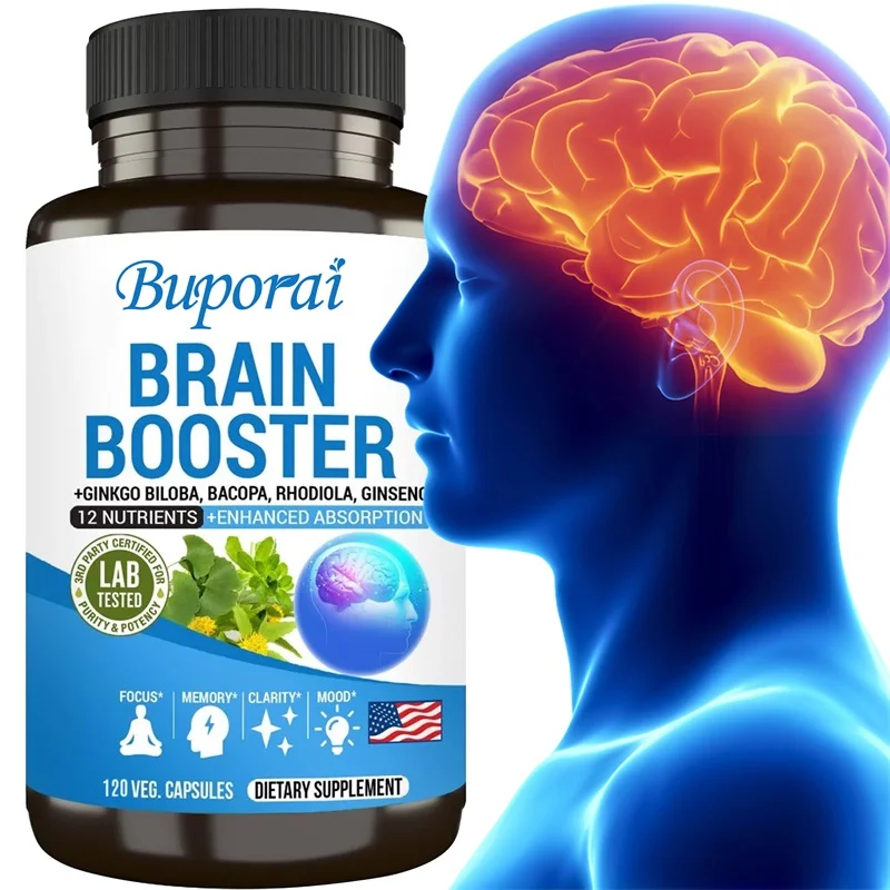 Brain Booster Supplement - Memory, Reduce Brain Fog, Focus, Boost Thinking, Prevent Cognitive Decline, Reduce Energy and Stress