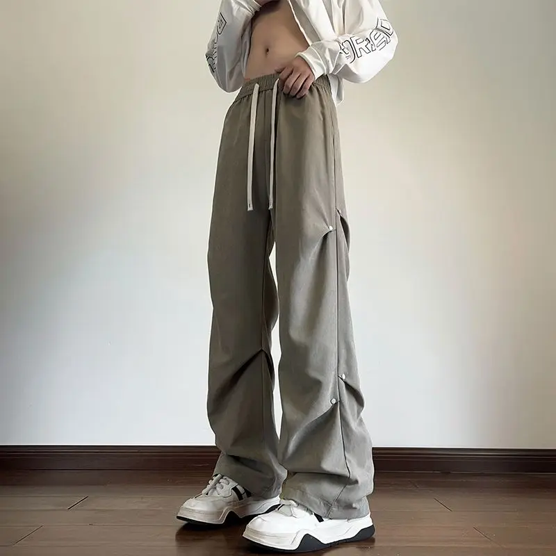 

Men's Summer Thin Fashion Brand American Vibe Pants Loose Straight Wide-leg Casual Trousers JJ803