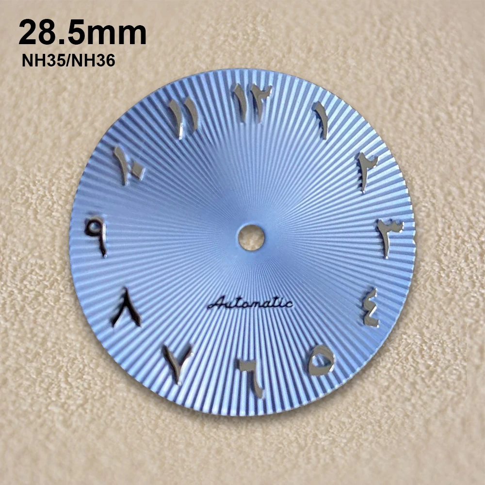 28,5 mm S-logo Arabische wijzerplaat geschikt voor NH35/NH36/4R/7S Japans uurwerk verticale streep hoge kwaliteit horloges gemodificeerde accessoires