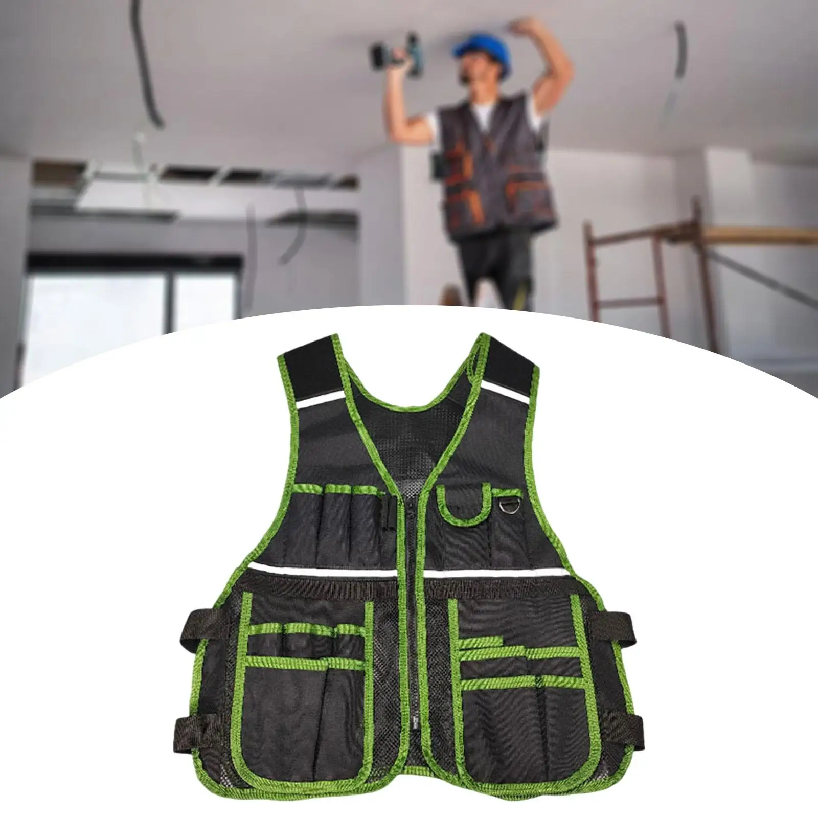 Tool Vest Storage Bag Holder Portable Wear Resistant Adjustable Waist Pouch Organizer for Camping Gear Craftsmen Construction