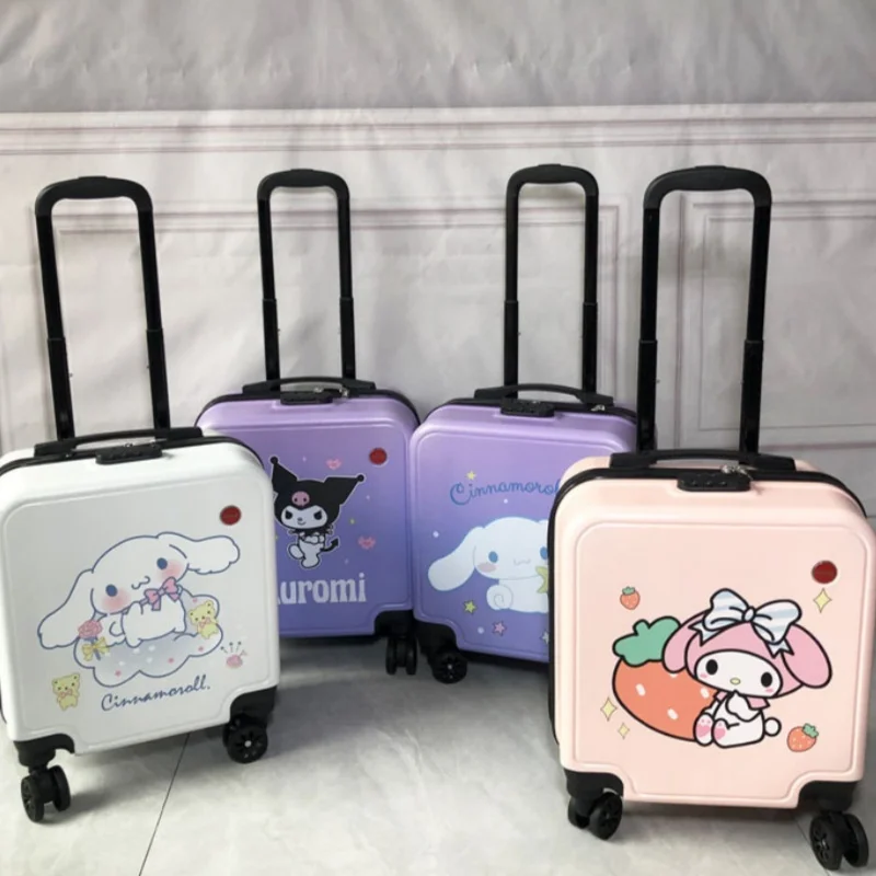 Sanrio Travel Suitcase Cinnamoroll Kuromi Luggage Suitcase High Capacity Portable  Aircraft Trolley Case Anime Special Xmas Gift