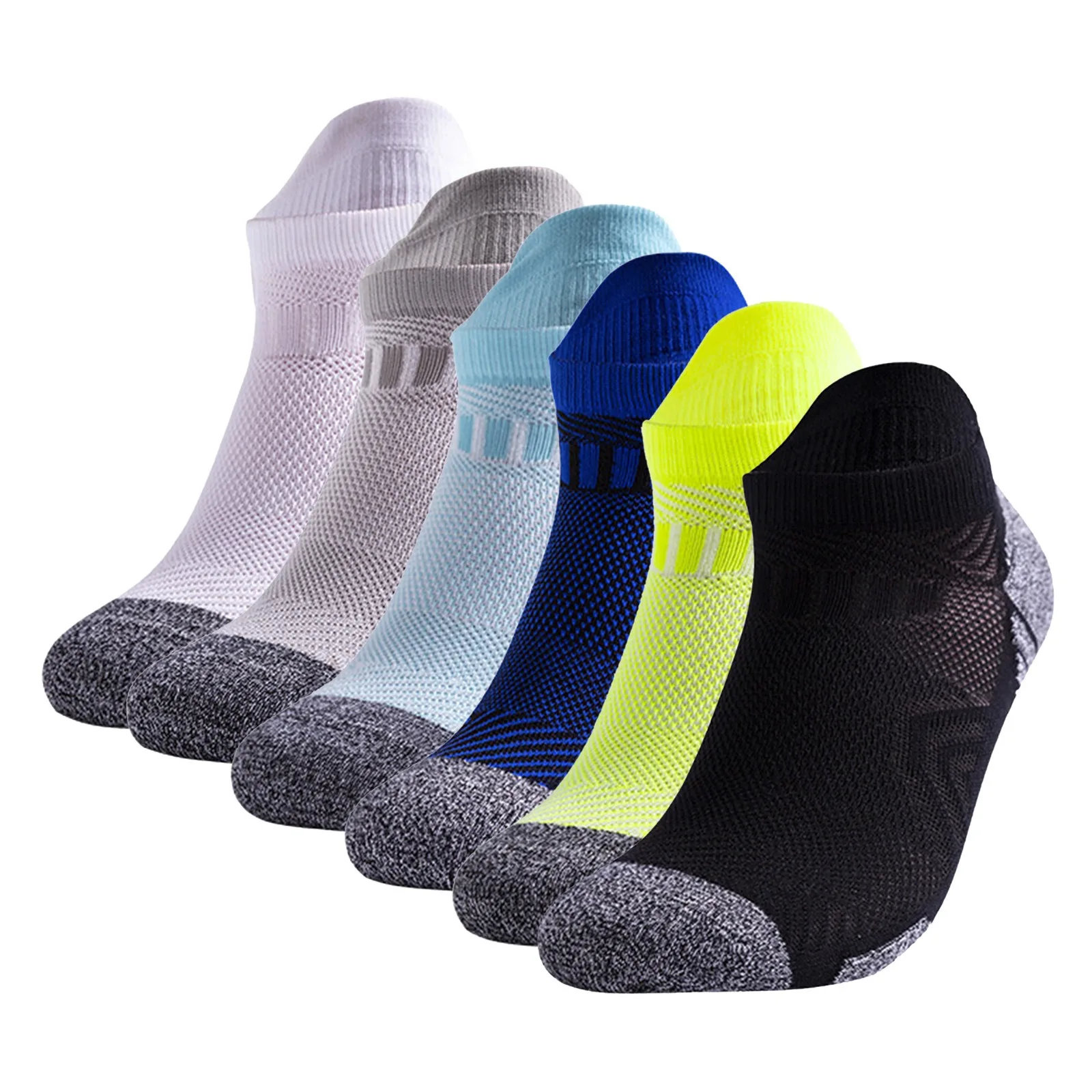 6 Pairs Performance Compression Socks for Men and Women Ankle Support Low Cut Soft Tab Marathon Running Athletic Ankle Socks