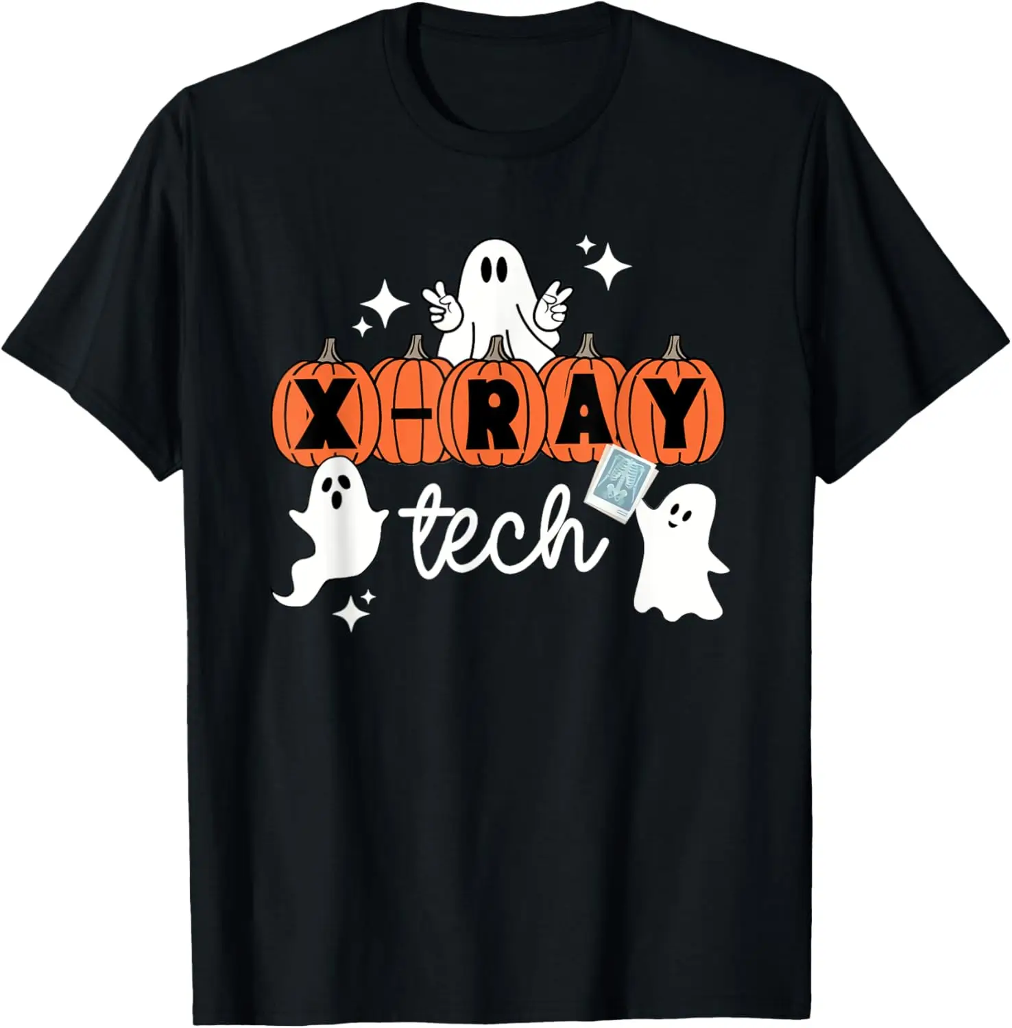 Tech Halloween Technician Squad Xray Tech Pumpkin T-Shirt