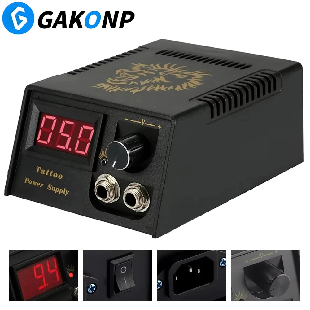 Tattoo Power Supply LCD Display Digital Power Source for Coil Rotary Tattoo Gun Machines Permarent Makeup Tools Supplies