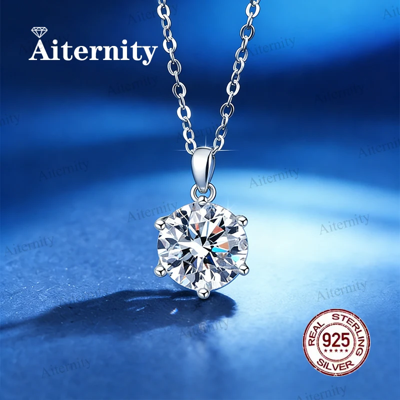 1.0 Carat Promotion of Multiple Moissanite and Zircon Pendants Luxury Wedding 925 Sterling Silver Jewelry Bride Diamond Necklace