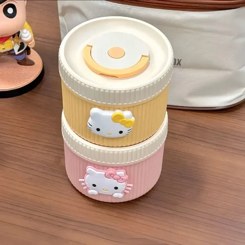 Hello Kitty Anime MINISO Fashion  Kawaii Insulated Lunch Box Cute Cartoon Office Portable Tableware Storage Case Gifts for Girls