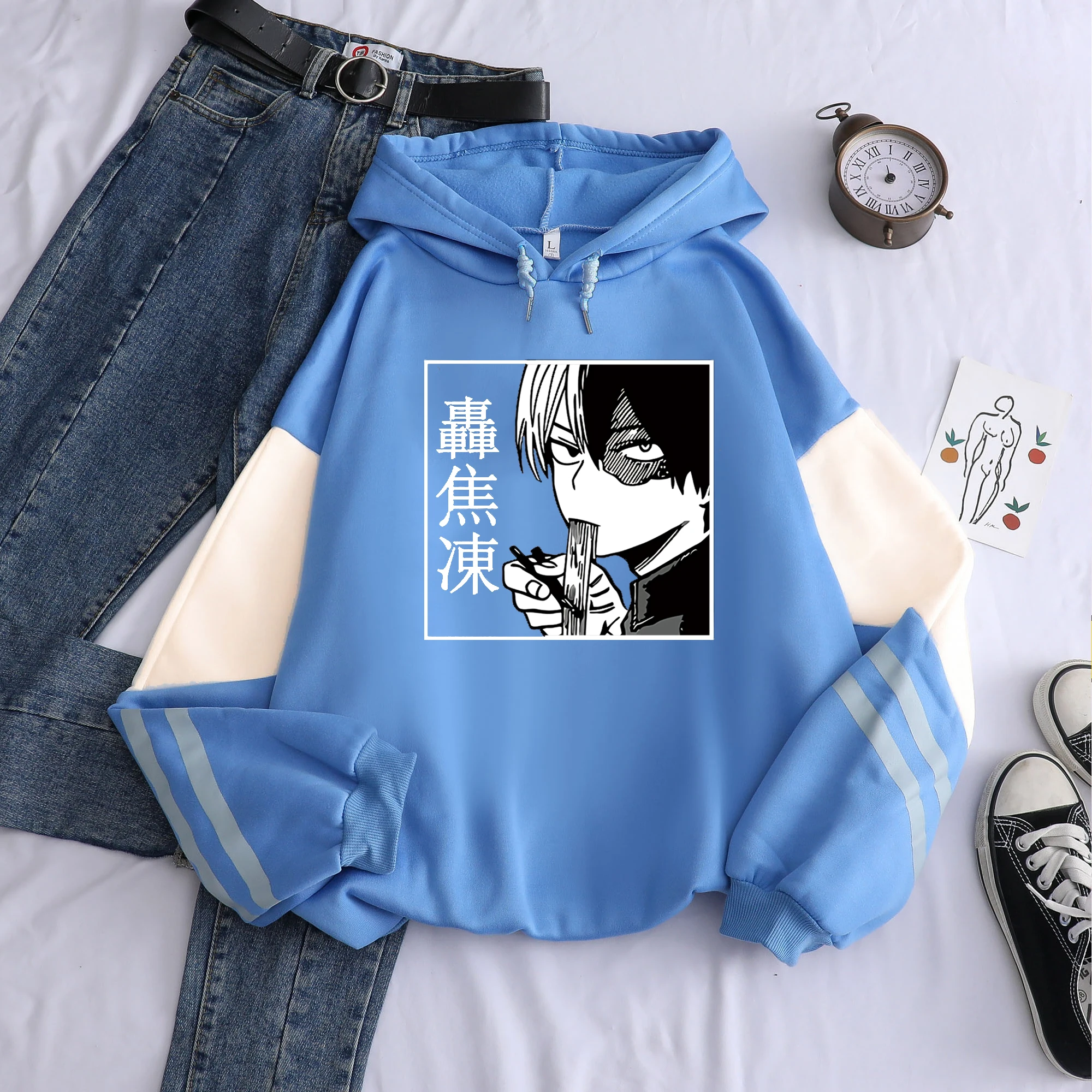 My Hero Academia Todoroki Shoto Men Hoodies  Sweatshirt  Women Funny Janpan Anime Harajuku Pullover Winter Korean Costume Hoody