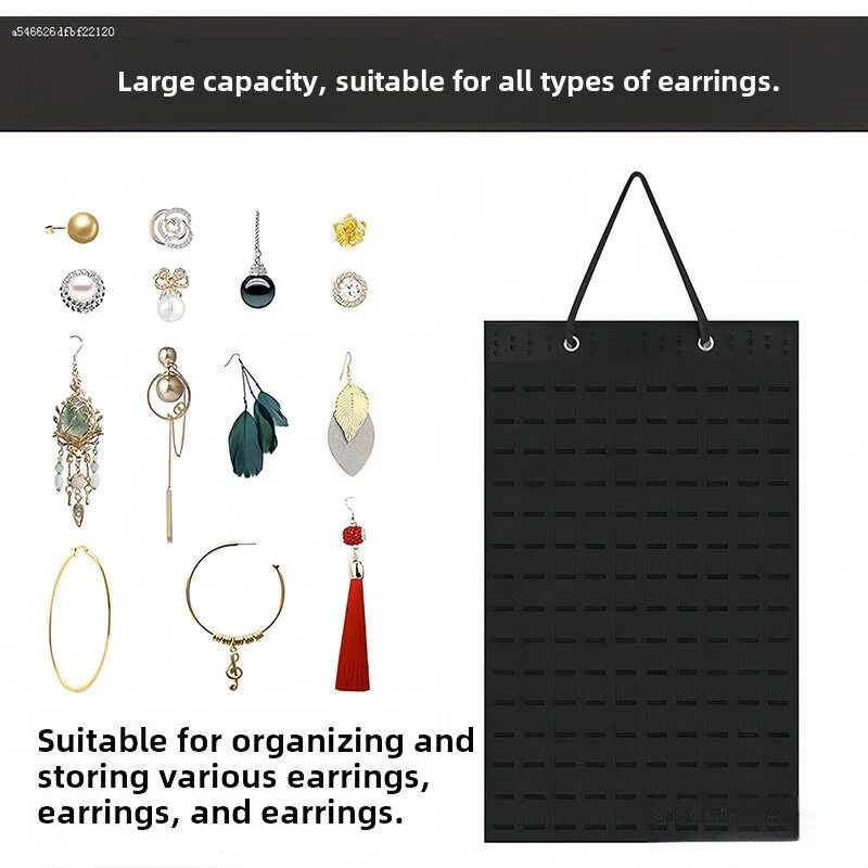 Wall Mounted Jewelry Holder Earring Display Stand Frame Pearl Necklace Storage Rack Fashion Accessory Organizer Rack