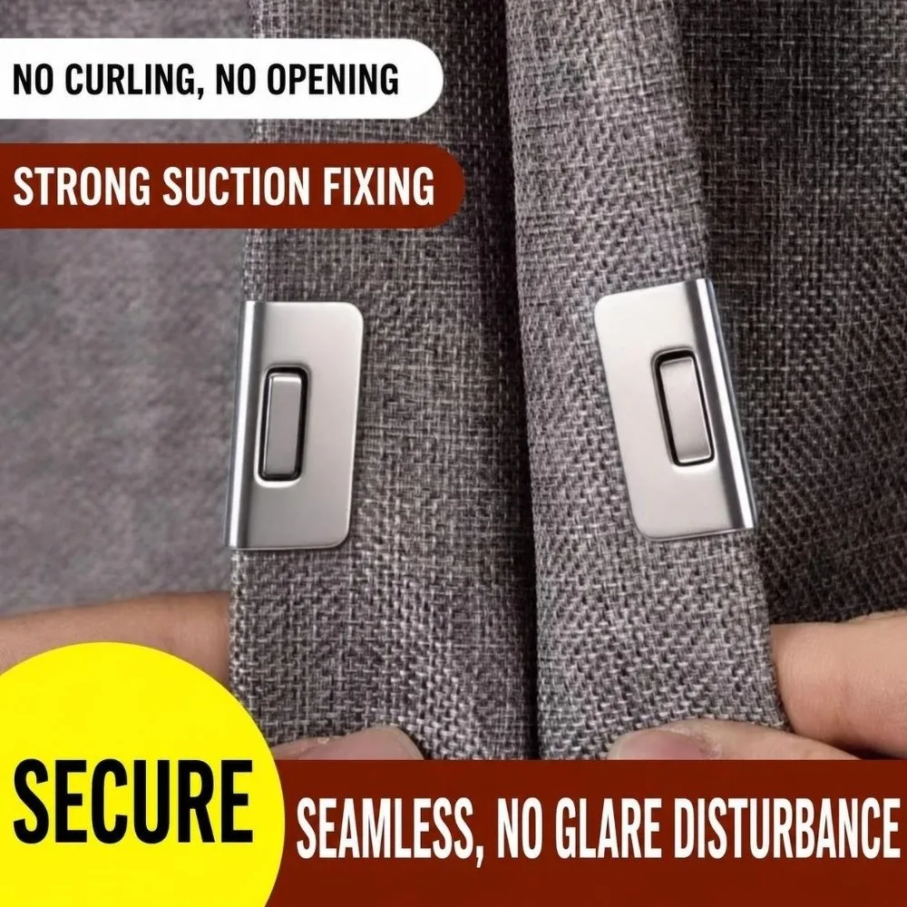 1 Pairs Metal Curtain Closure Clip Magnetic Attraction S/L Curtain Fixing Buckle Detachable Curtain Clips Home Office
