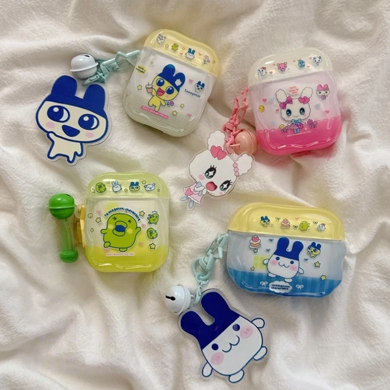 

New In Stock Tamagotchi Exquisite Cartoon Cute Bluetooth Earphones All Inclusive Protective Case For Airpods With Pendant
