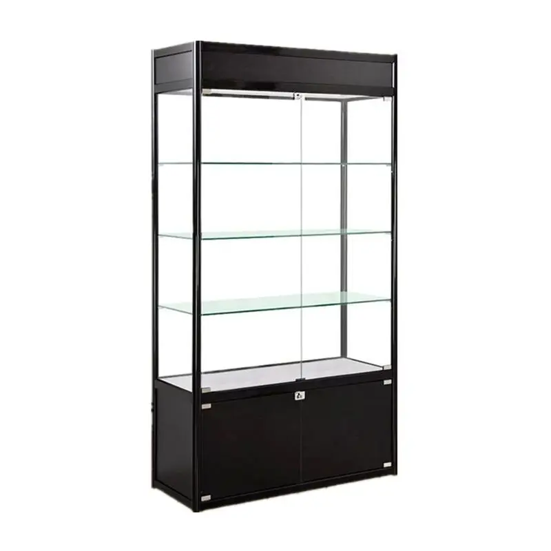 

custom.2023 Best Supplier Smoke Shops Dispensary Supplies Glass Display Cabinet Lockable Tempered Glass Jewelry Display Showcase