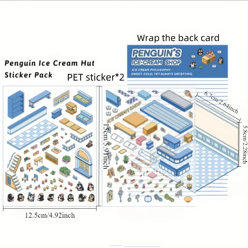 4pcs 3D Visual Stacking Puzzle Stickers-3D Cute Cartoon Sticker Set for Adult Relief Stress Pass The Time