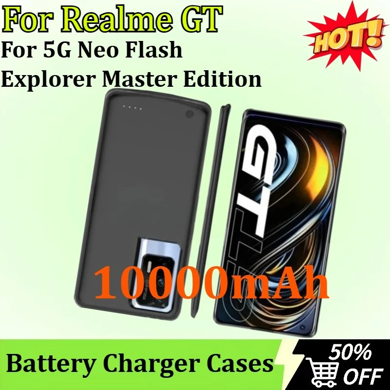 

10000mAh For Realme GT 5G Neo Flash Explorer Master Edition Battery Charger Case Portable External Charging Power Bank Case