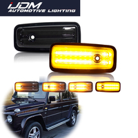 For Mercedes W461 W463 G-Class G500 G550 G55 G63 G65 1986-2002 Sequential Amber LED Front Fender Side Marker Turn Signal Lights