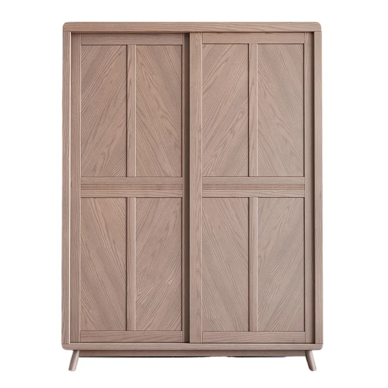 

*Шар из цельного дерева, современный простой скандинавский шкаф для маленькой квартиры, главная спальня, две двери, большая шкаф с раздвижной дверью