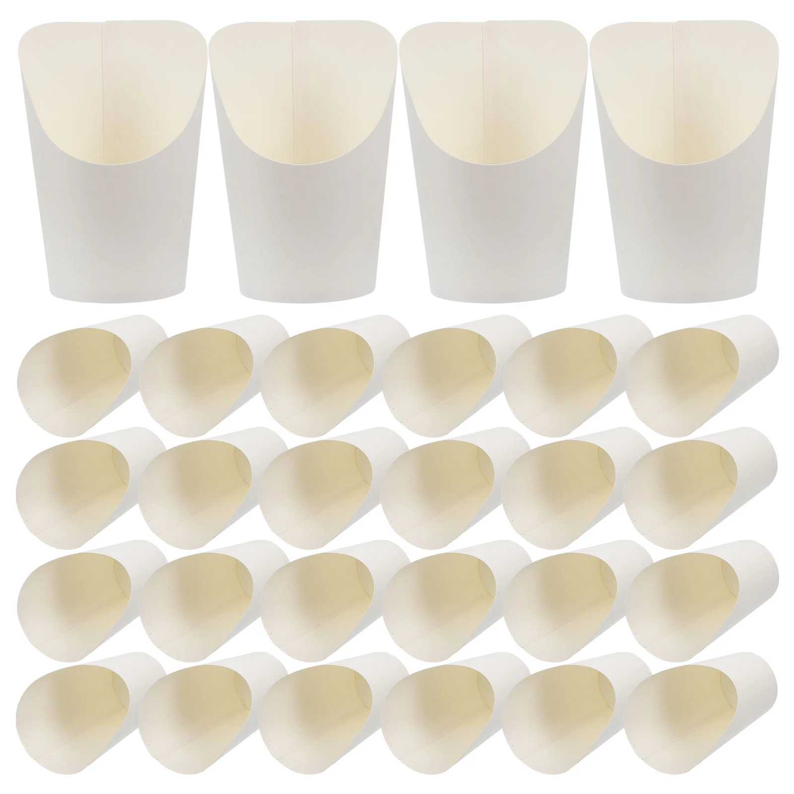 Kraft Paper Snack Slanted Mouth Fries Cup Ice Cream Box (small White Card 50 Pieces) Cups