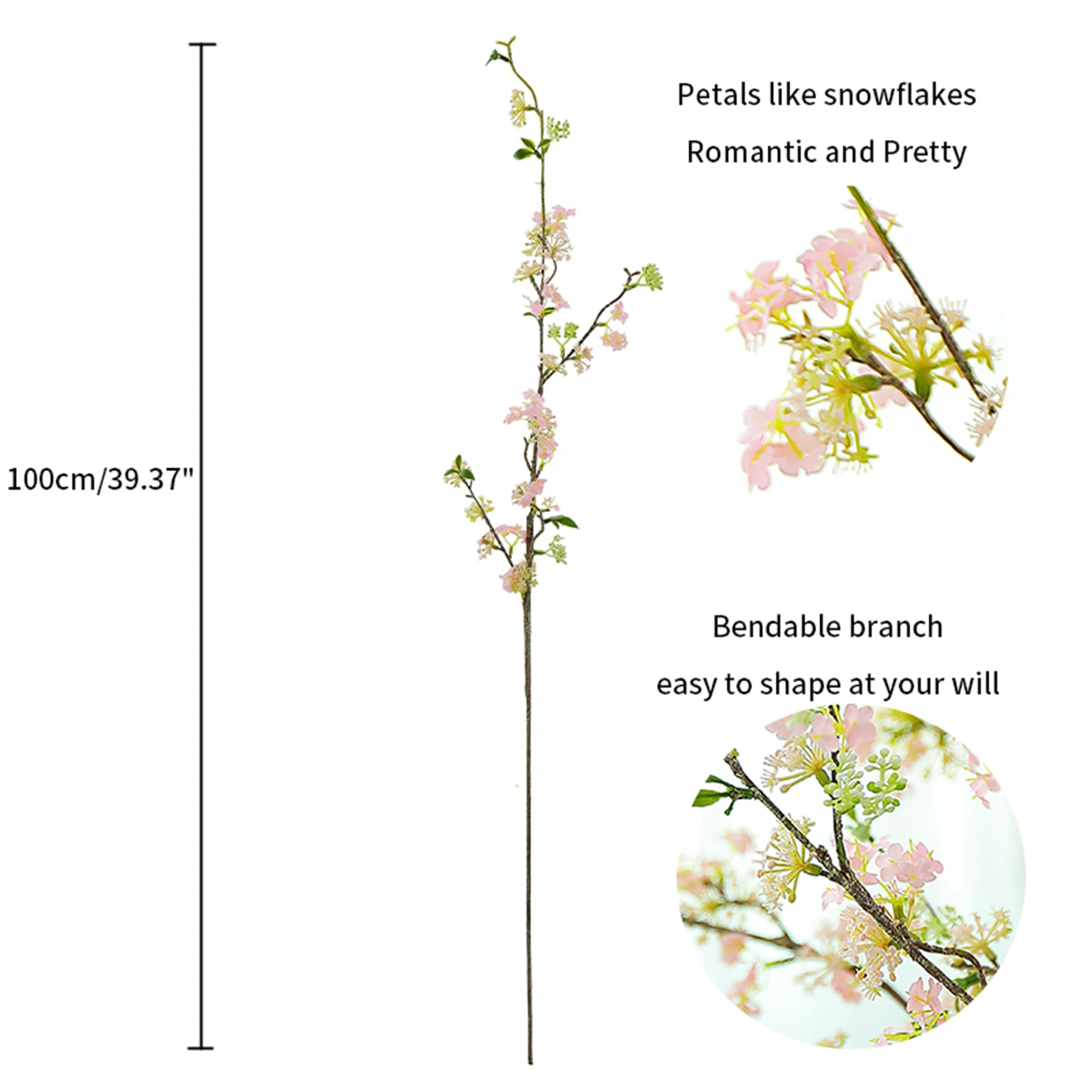 100cm Artificial Flowers Arrangements Fake Fontanesia Branch Silk Plants Stem DIY Table Centerpieces Wedding Bouquets Decoration