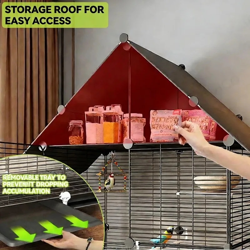 Non Toxic Bird Cage Plastic Nest Nesting Tray Pan Aviary Parakeet Cockatiel Budgie Breeding Black Bird Cage Parrot