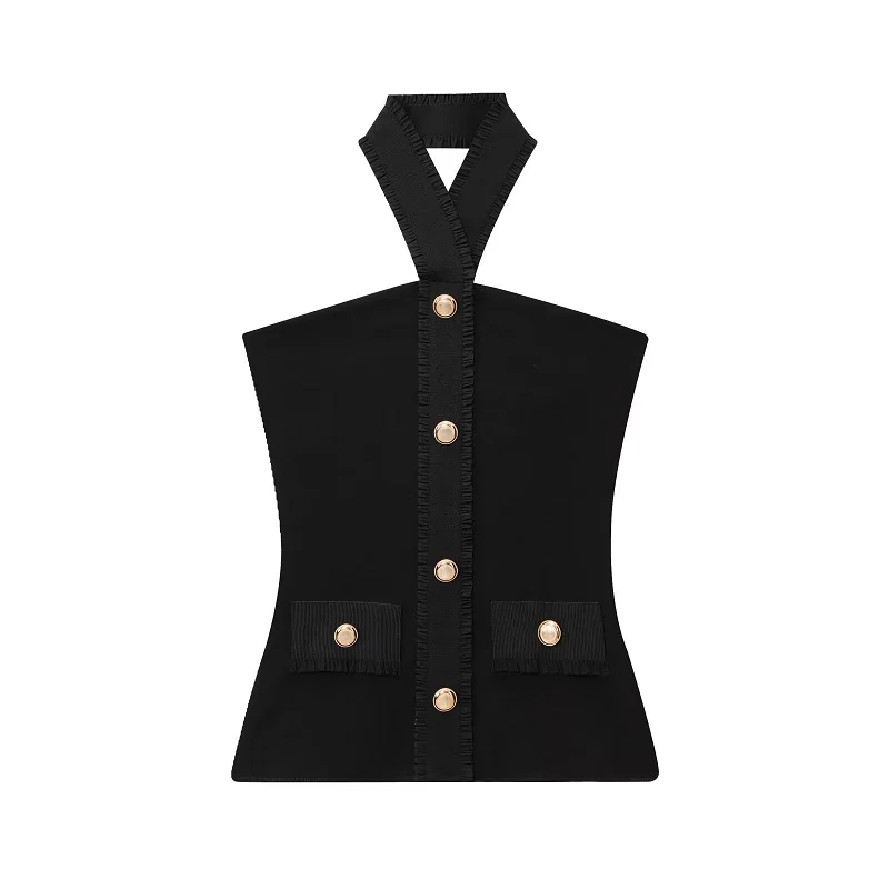 MUJER Zwarte Flare Broek Sets voor Vrouwen 2-delige Hoge Taille Broek Past Vrouw Outfit off Schouder Halter Top Vrouwelijke Dame Sets