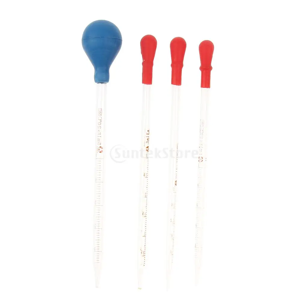 Glass Graduated Pipette with Rubber Cap Lab Chemistry Dropper Dispensing