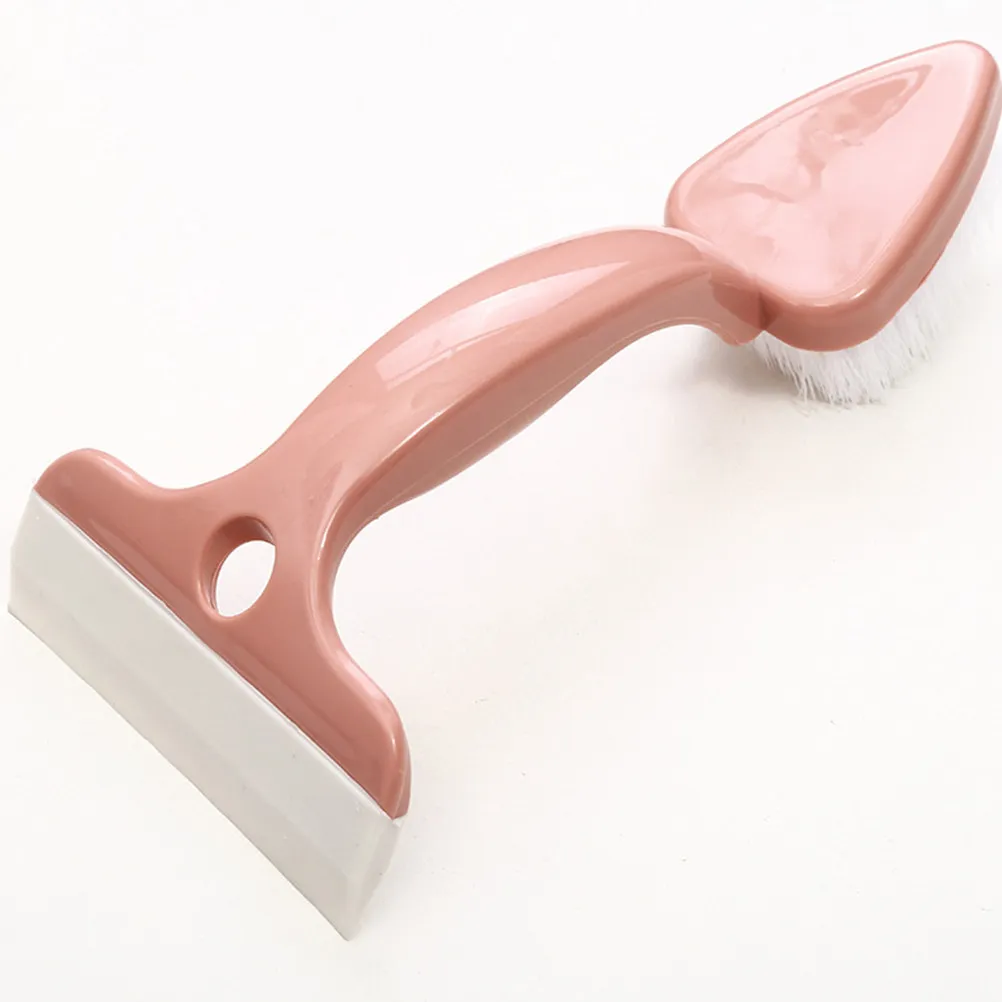 2Pcs Premium Eco-Friendly Cleaning Brush with Hanging Hole for Toilet Bathroom Tile Floor Glass Scraper Double-Headed Cleaning