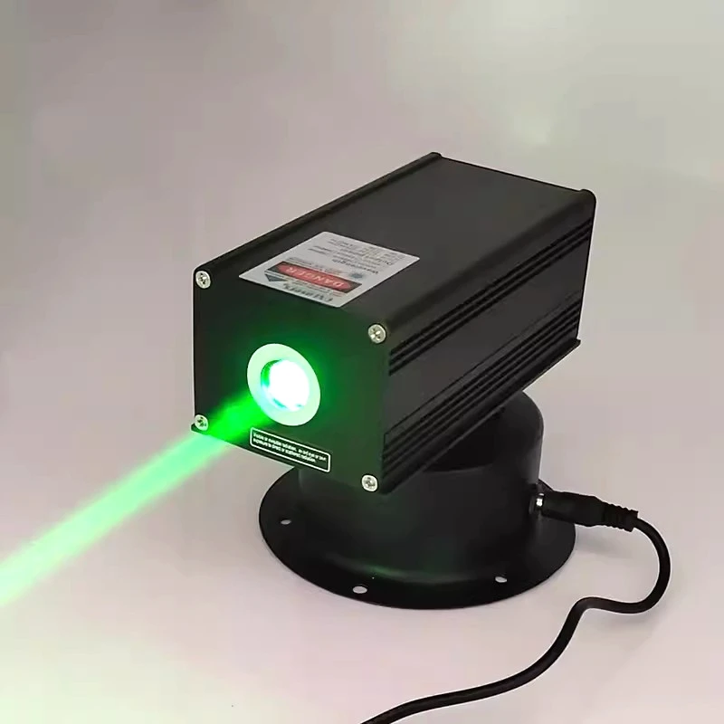 Iluminação de feixe de gordura verde, 200mW Laser Dot Module, Cabeça Shakeable, Bird Repelling Lights, 532nm