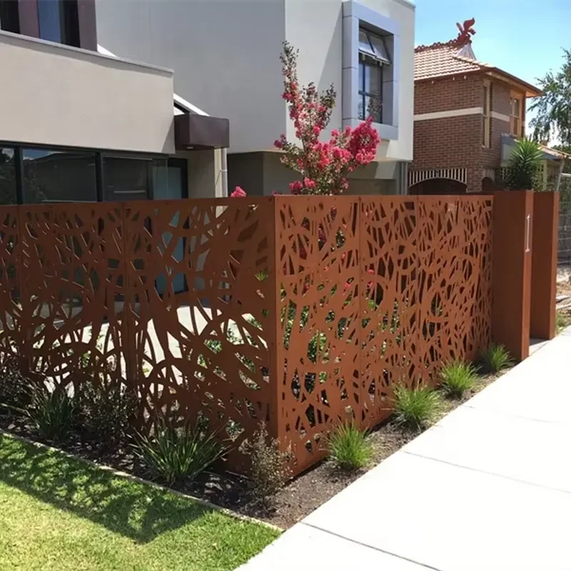 Garden Home Courtyard Morden Corten Steel Fencing Trellis / Fence Panels / Outdoor Screen