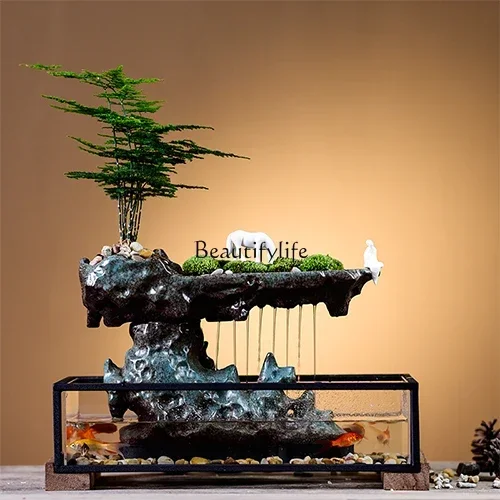13Creative Aquarium Flowing Water Fish Globe Home Living Room Home Small and Medium Size