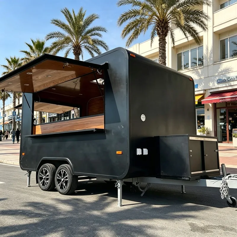 Customizable Fully Equipped Mobile Food Truck Coffee Ice Cream Pizza Restaurant Kitchen Trailer