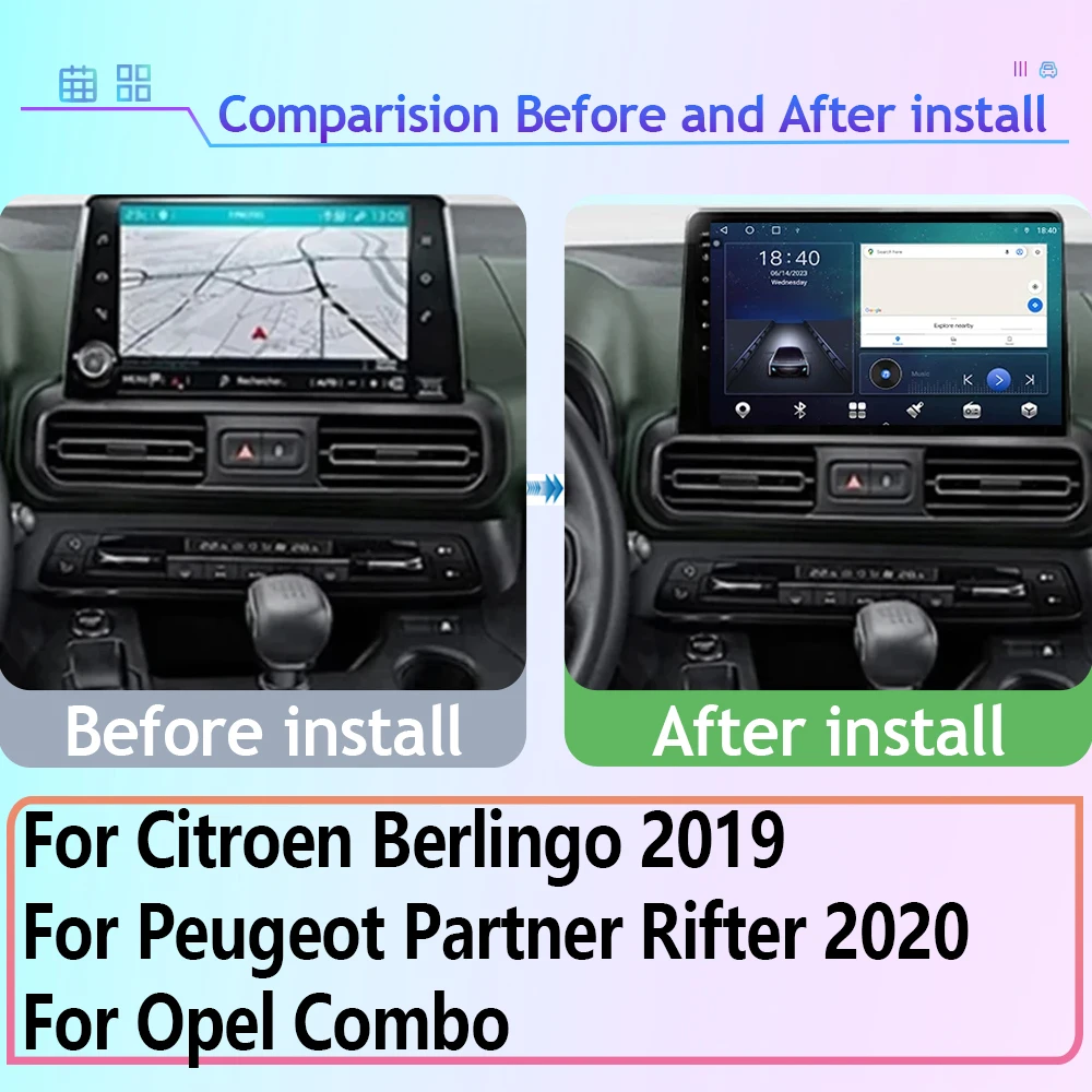 For Citroen Berlingo 2019 Peugeot Partner For Peugeot Rifter 2020 For Opel Combo Car Radio Android Navigation GPS Autoradio DVD