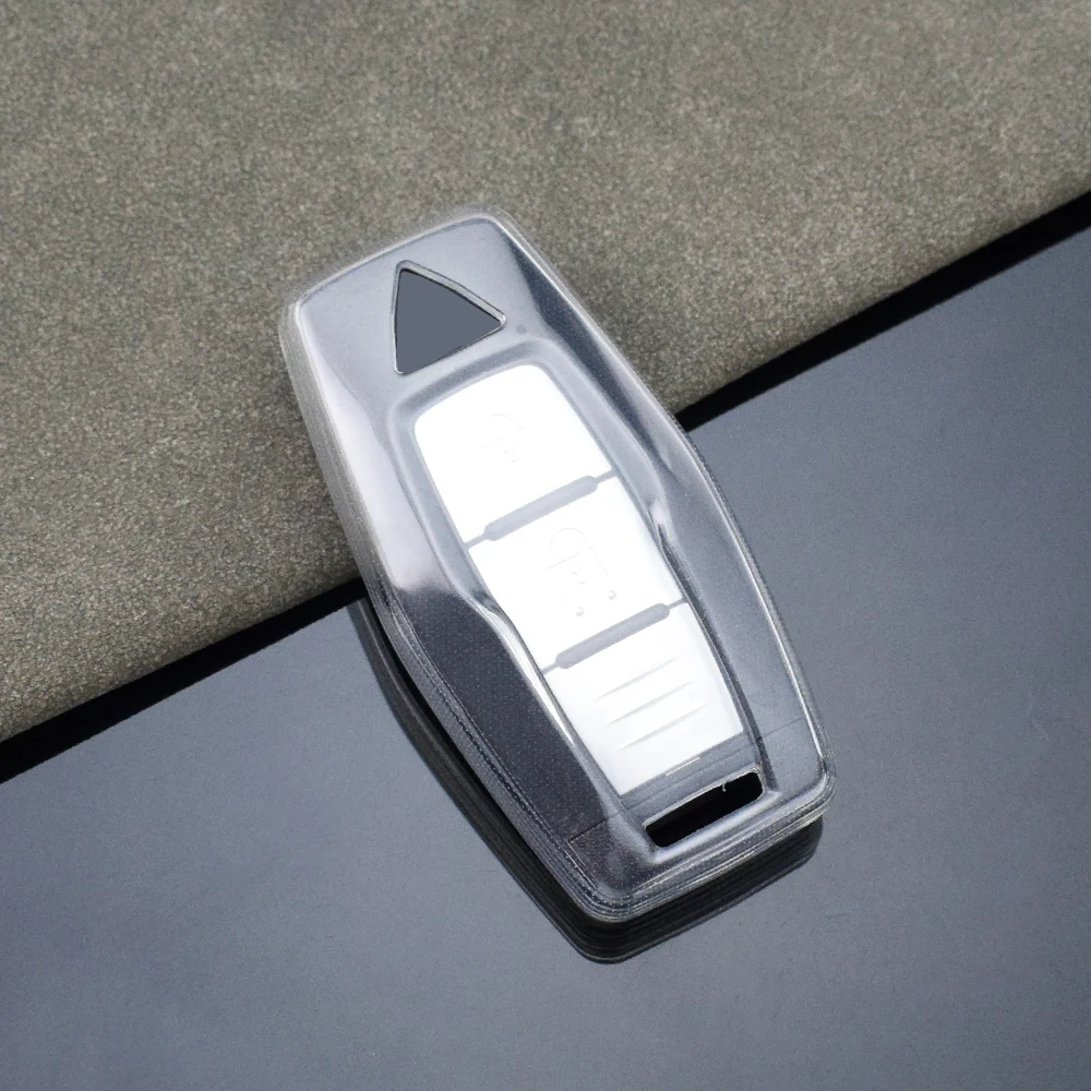 Transparent Key Cover Case Shell for Mitsubishi Outlander Glx Triton 2024 Gls Car Keychain Protection Remote Smart Key Holder