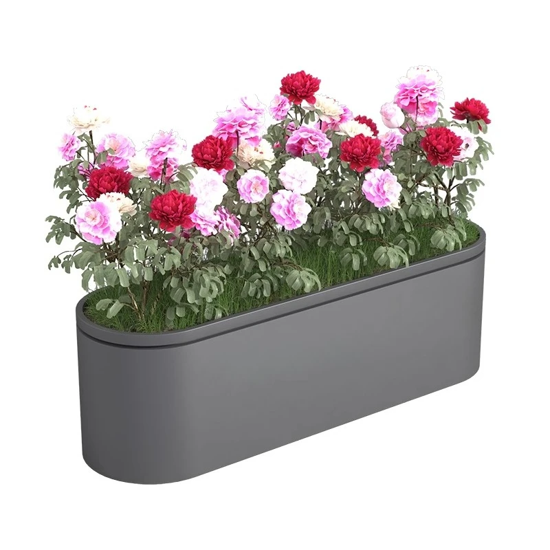 

Outdoor stainless steel iron flower box floor milk tea shop flower pool