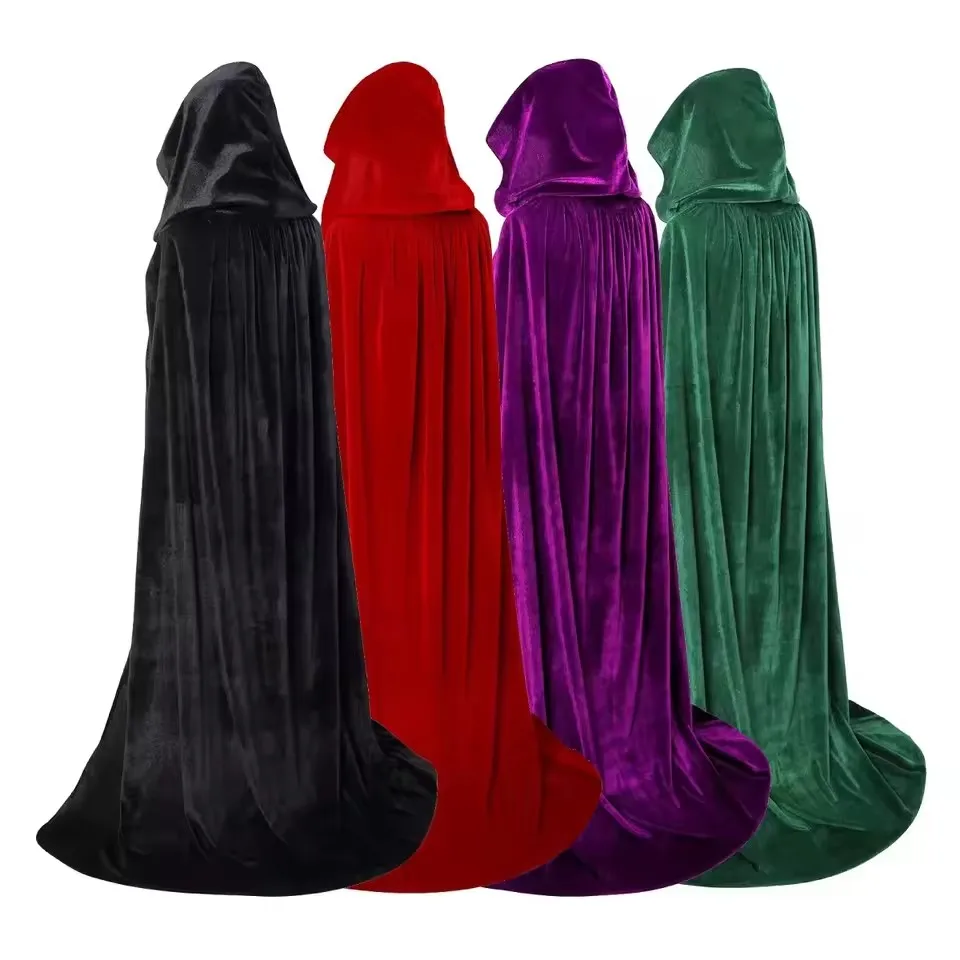 Movie Hocus Pocus 2 Witch Cloak Hooded Mary Sarah Winifred Sanderson Sister Cosplay Costume Halloween Adult Girl Long Party Cape