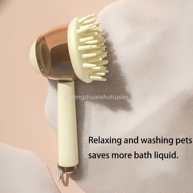 

Multifunctional Pet Bath Brush Soft Silicone with Shampoo Dispense Dog Cat Massage Brush Handle for Bathing Cleaning Supplies