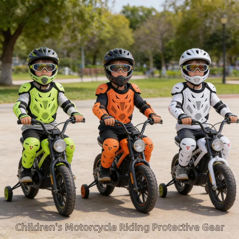 Children Motorcycle Riding Body Armor Kids Motocross Back Vest Chest Elbow Knee Protectors Off-Road Moto Cycling Protective Gear