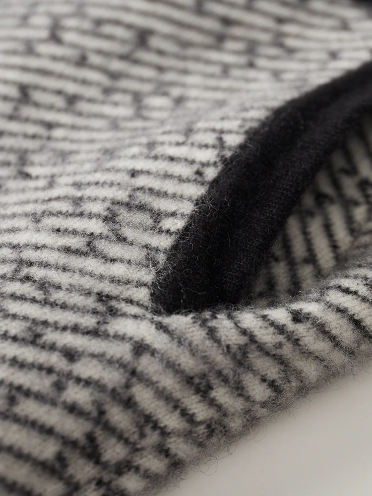 TLOML الرجال 100% ميرينو الصوف تريكو السراويل سميكة الجاكار الذكية بناطيل كاجوال الخريف الشتاء الكشمير مرونة الخصر لينة بانت